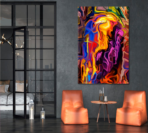 COLOR FLOW Abstract Colorful Contemporary Art - Vertical 1 panel