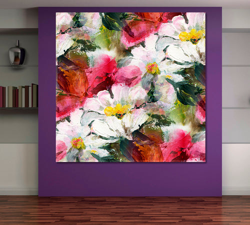 SPRING SOUL Beautiful Tender Romantic Bouquet  Wildflowers - Square Panel