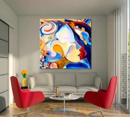 MALE AND FEMALE Abstract Multicolor Shapes - Square Panel