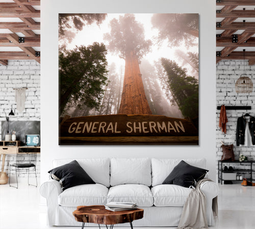 Giant Sequoia Tree General Sherman Sequoia National Park California USA - Square Panel