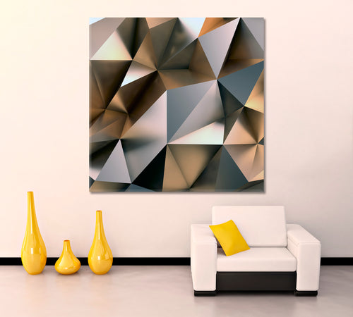 Abstract Grey 3D Pattern - Square Panel