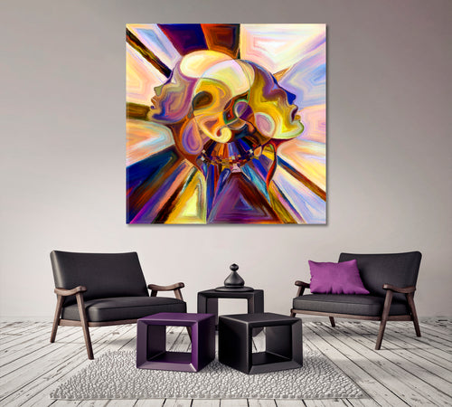 ABSTRACT FORMS Trendy Modern Wall Art | Square Panel