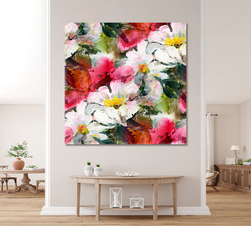 SPRING SOUL Beautiful Tender Romantic Bouquet  Wildflowers - Square Panel