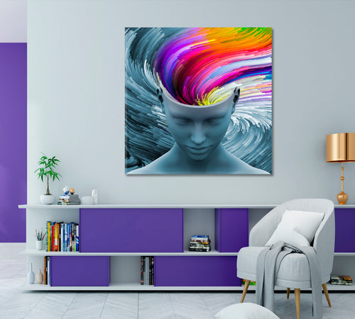 IMAGINATION AND DREAMS Swirls Color Motion - Square Panel
