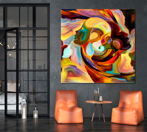 VORTEX MIND Contemporary Abstract Colorful Patterns - Square Panel