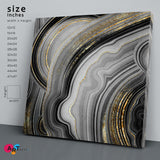 Gray & Gold Abstract Canvas Print - Square