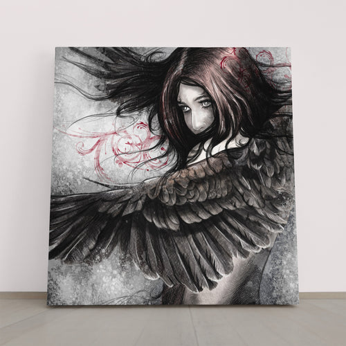 CHASING A DREAM  Beautiful Girl with Eagle Wings Fantasy Concept  - Square Panel