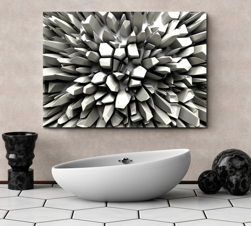 Abstract Three-dimension Crystallized Rays 3D Effect Shapes Poster