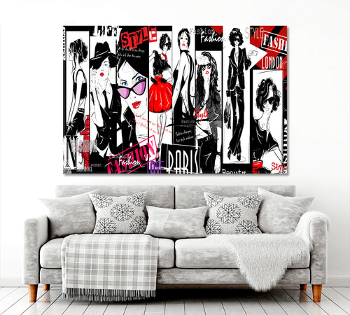 Fashion Girls Style Collage Trendy Poster