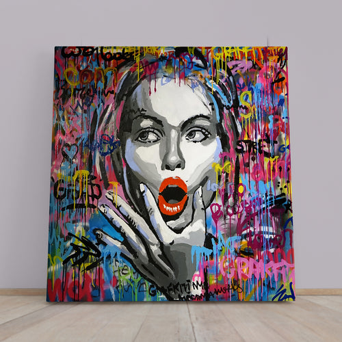 COLOR RANGE Fine Art Woman Modern Art Grunge Style Trendy | Square