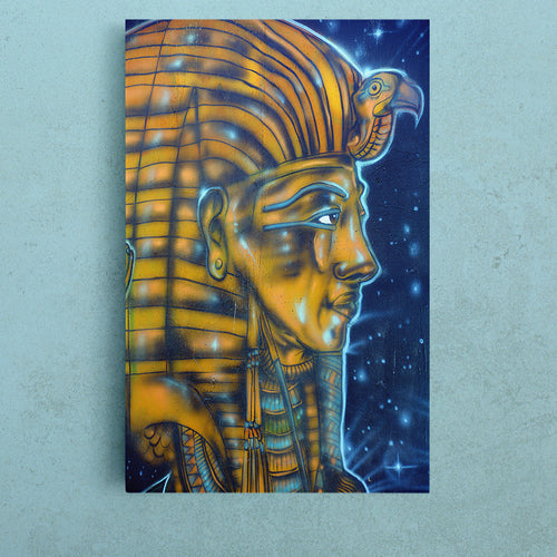 Tutankhamun Egyptian God Pharaohs Graffiti Urban Street Art | Vertical