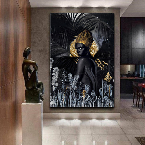 DARK TESTAMENT BLACK AND GOLD Woman Mind-Blowing Abstract Surreal