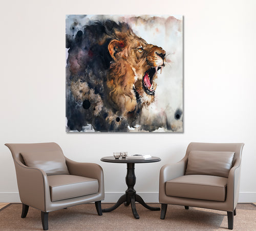 Wild Roaring Lion Fine Art