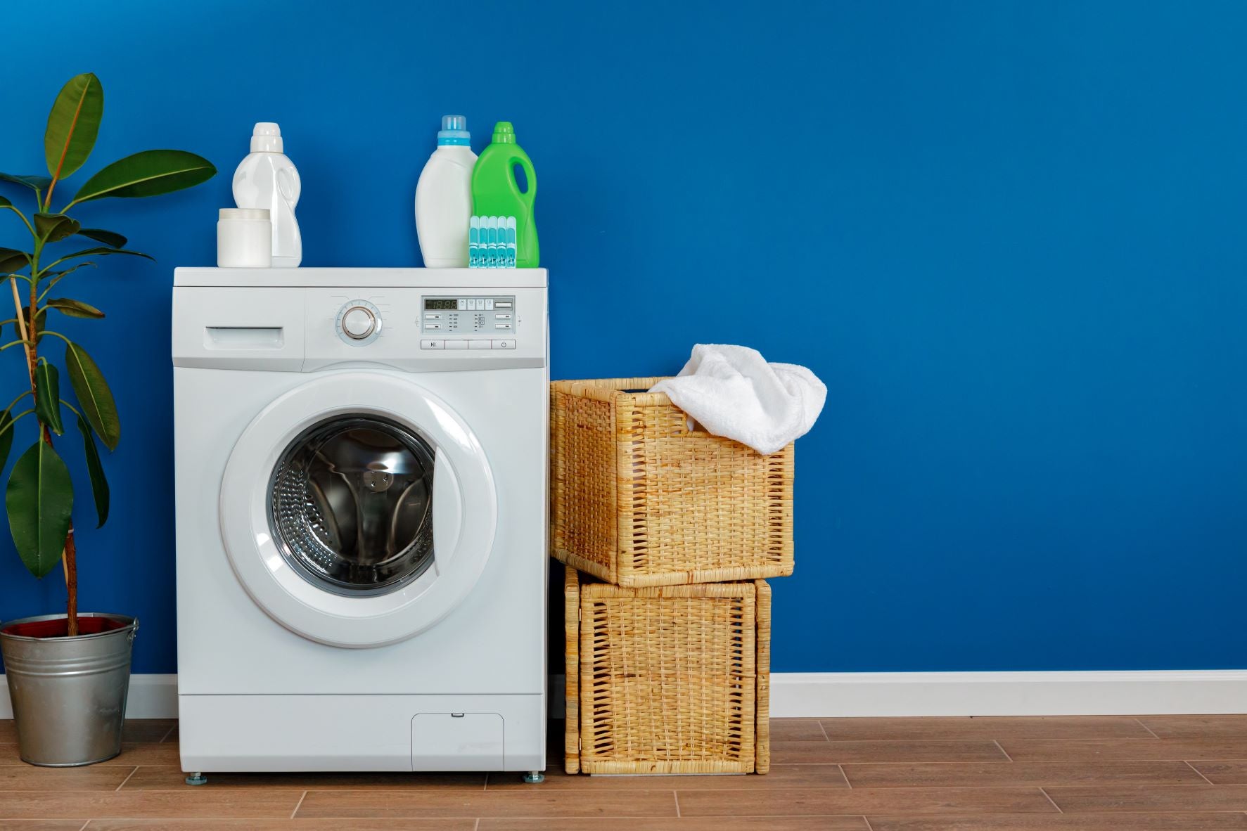Why do you need to wash your pillow, washing machine with detergent and laundry basket for washing pillows