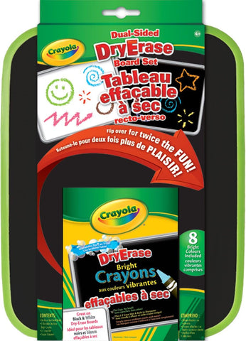 Crayola Dual Sided Dry Erase Board Set with Dry Erase Crayons 8ct