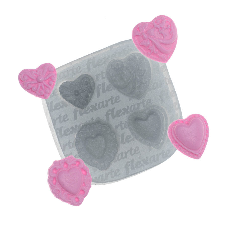 Rose Heart Silicone Cookie Mold – Artesão Cookie Molds