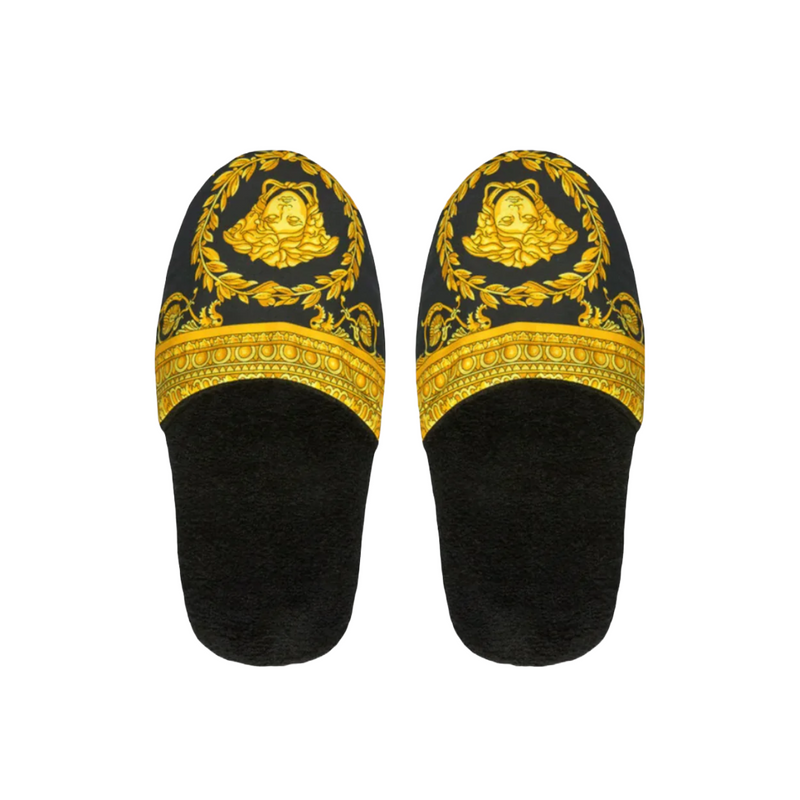 VERSACE I ♡ SLIPPERS BLACK/GOLD – Clothing