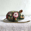 Hand Embroidered Silk Velvet Mouse Objet d'Art Anke Drechsel 
