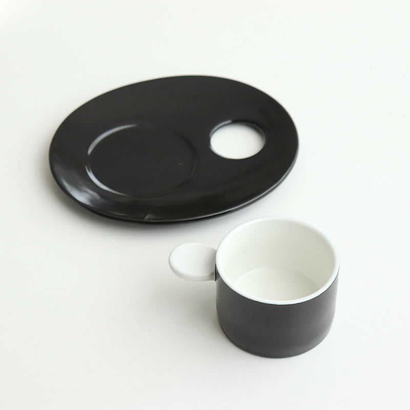 NORDIC STYLE CREATIVE MATTE CERAMIC COFFEE CUP AND SAUCER BU00369