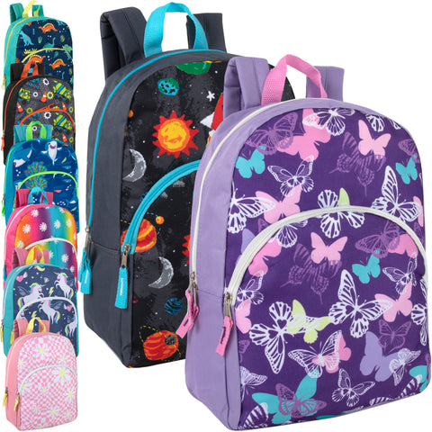 bulk children's backpacks and toddler backpacks with printed designs