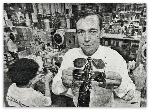 A 1996 Boston Globe article featured 2nd generation CEO Richard Waszkiewicz standing sporting Aviator Sunglasses. A 1996 Boston Globe article featured 2nd generation CEO Richard Waszkiewicz standing sporting Aviator Sunglasses. 