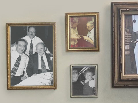 A scattered assortments of family photos 