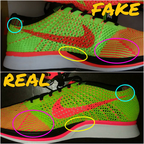 Real VS. Fake Nike Flyknit Racer \