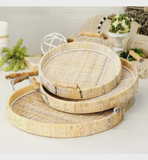 Ben depressief Waden armoede ROUND WICKER TRAY WITH HANDLES LARGE – Right Next Door Designs