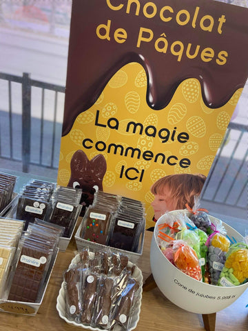 Boutique de la pralinière à l'ouverture de la nouvelle cremerie et chocolaterie de Saint-Georges
