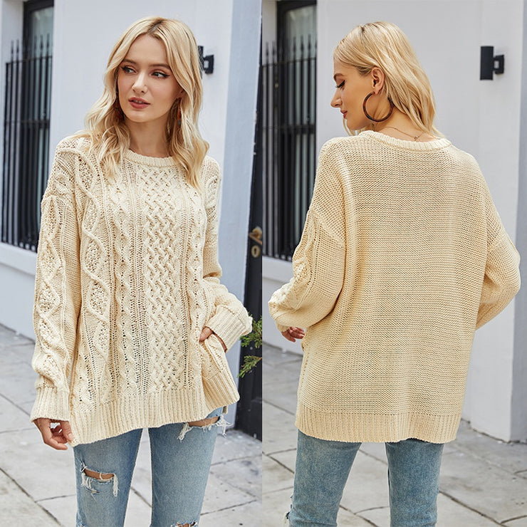 Casual CableKnit Oversized Sweater 1SANSOME