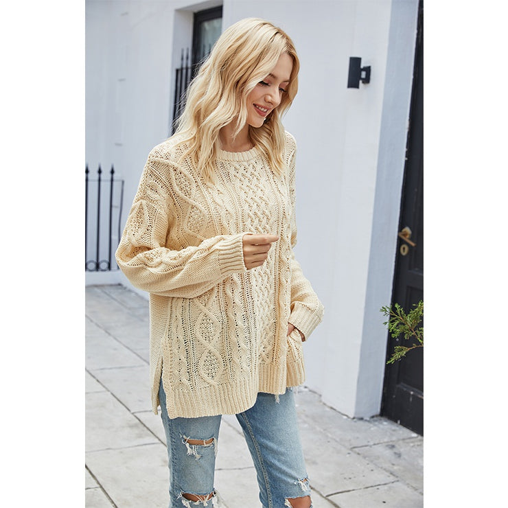 Casual CableKnit Oversized Sweater 1SANSOME