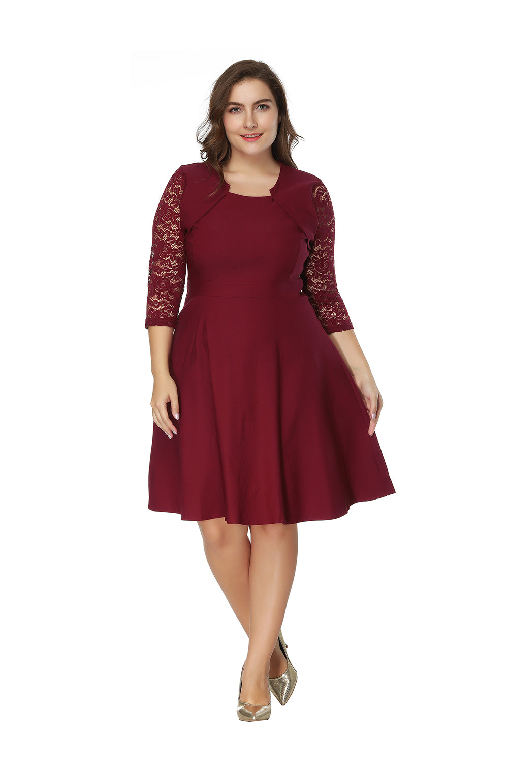 Modest Plus-Size A-Line Dress – 1SANSOME