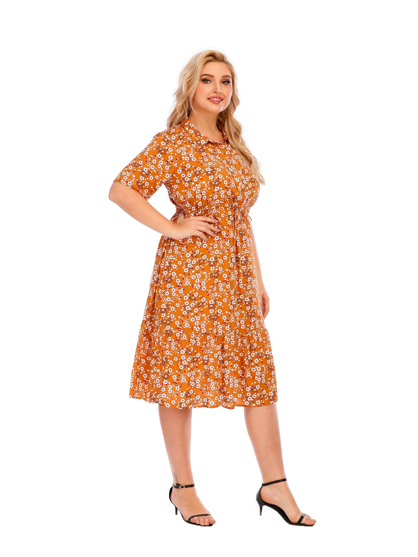 Feminine Plus-Size Relaxed-Fit Dress – 1SANSOME