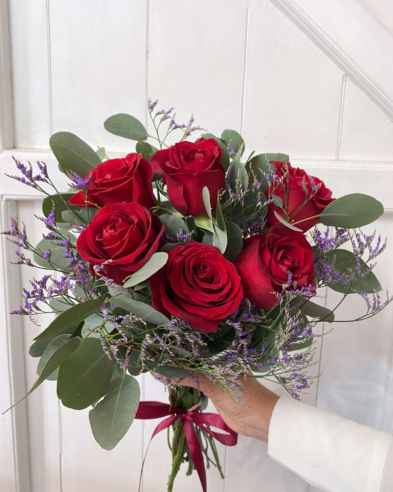 Ramo de rosas artificiales LETICIA, hortensias, ranúnculos, rosa-morado,  20cm, Ø20cm