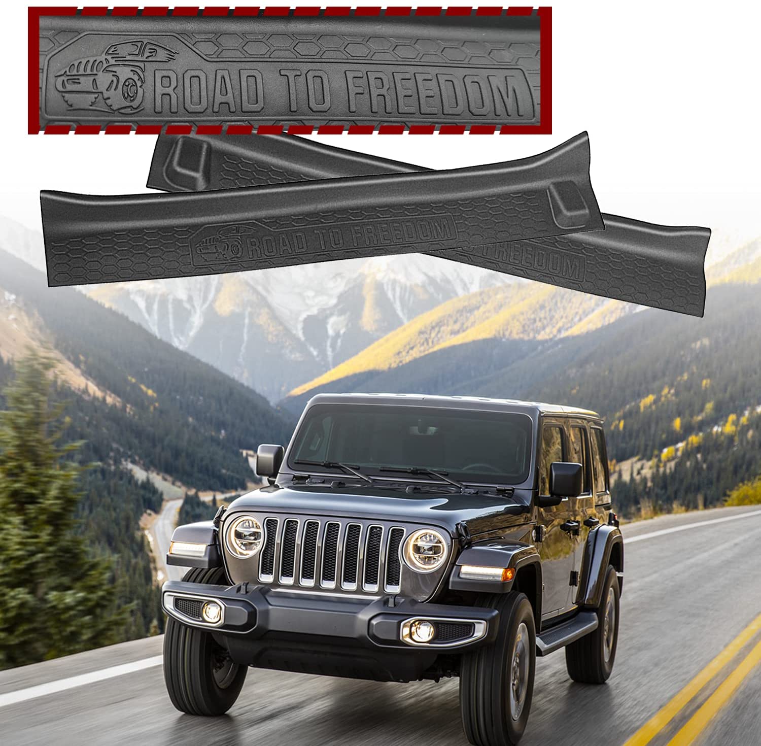 Door Sill Guards Kit Compatible 2018-2021 Jeep Wrangler JL / Jeep Glad –  Omotor