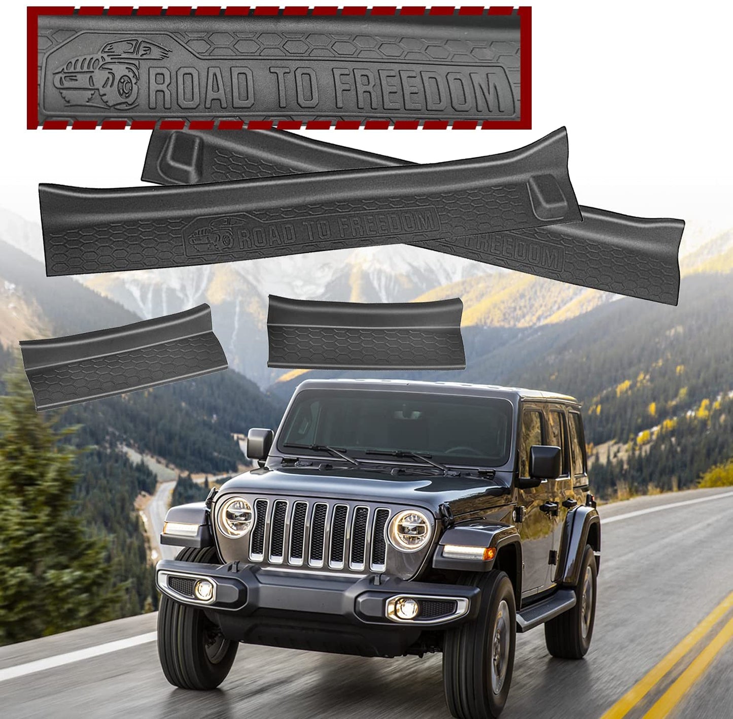 Door Sill Guards Kit Compatible 2018-2021 Jeep Wrangler JL / Jeep Glad –  Omotor