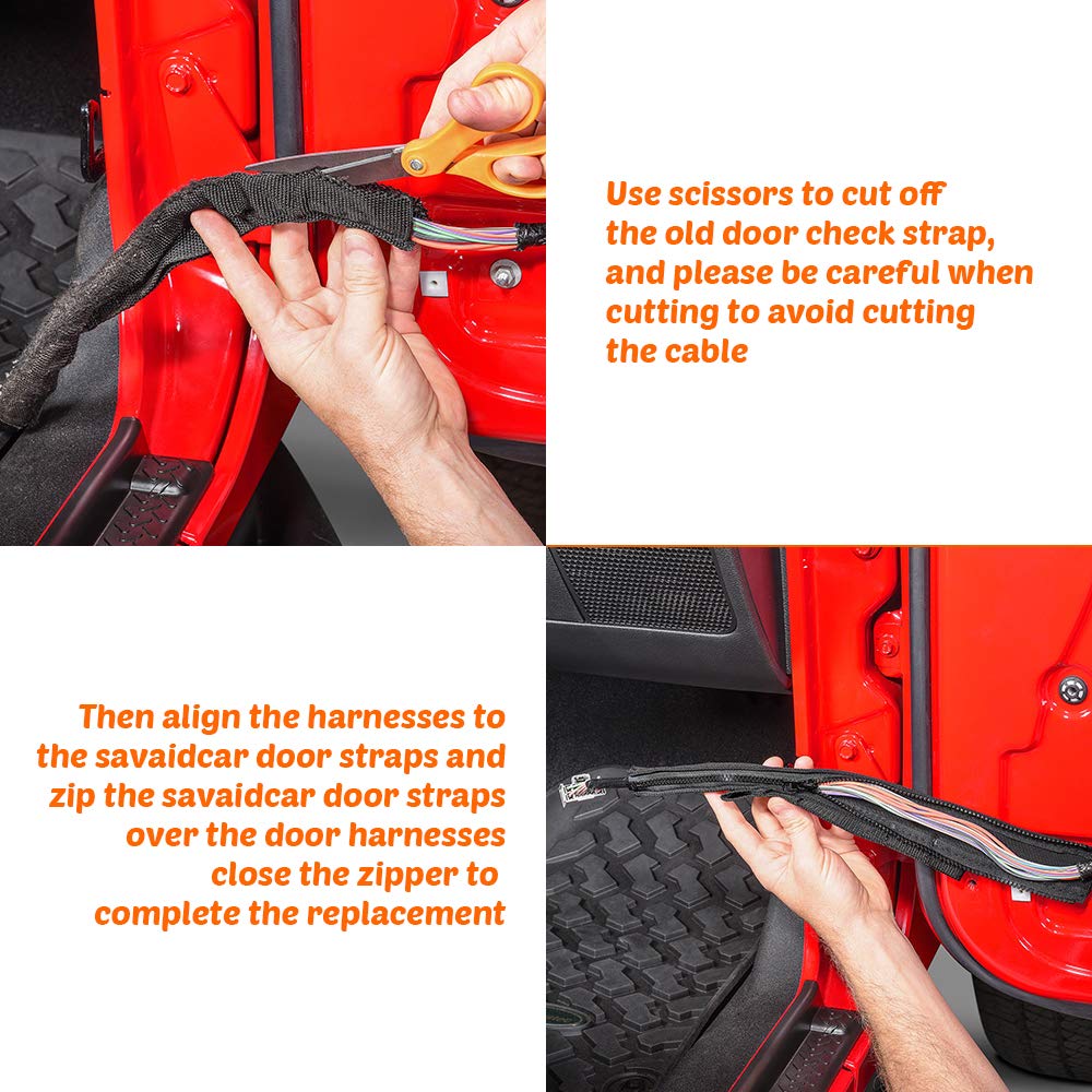 Door Strap for Jeep, Heavy Duty Strong Door Limit Strap with Zipper fo –  Omotor
