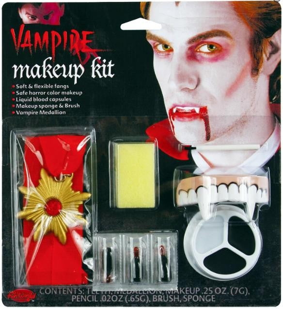 Fun World Ferocious Fangs Makeup Kit Red One Size