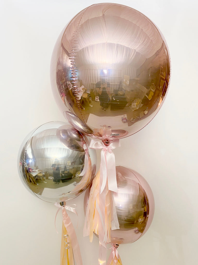 Bouquet Ballons Baudruche Rose Gold & Or