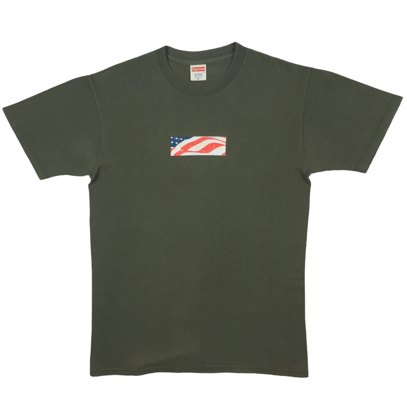 2002 Supreme 9/11 Olive Box Logo Tee