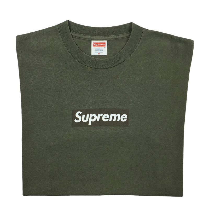 2001 Supreme Olive Tonal Box Logo Tee