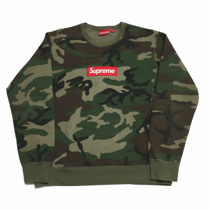 camo box logo crewneck