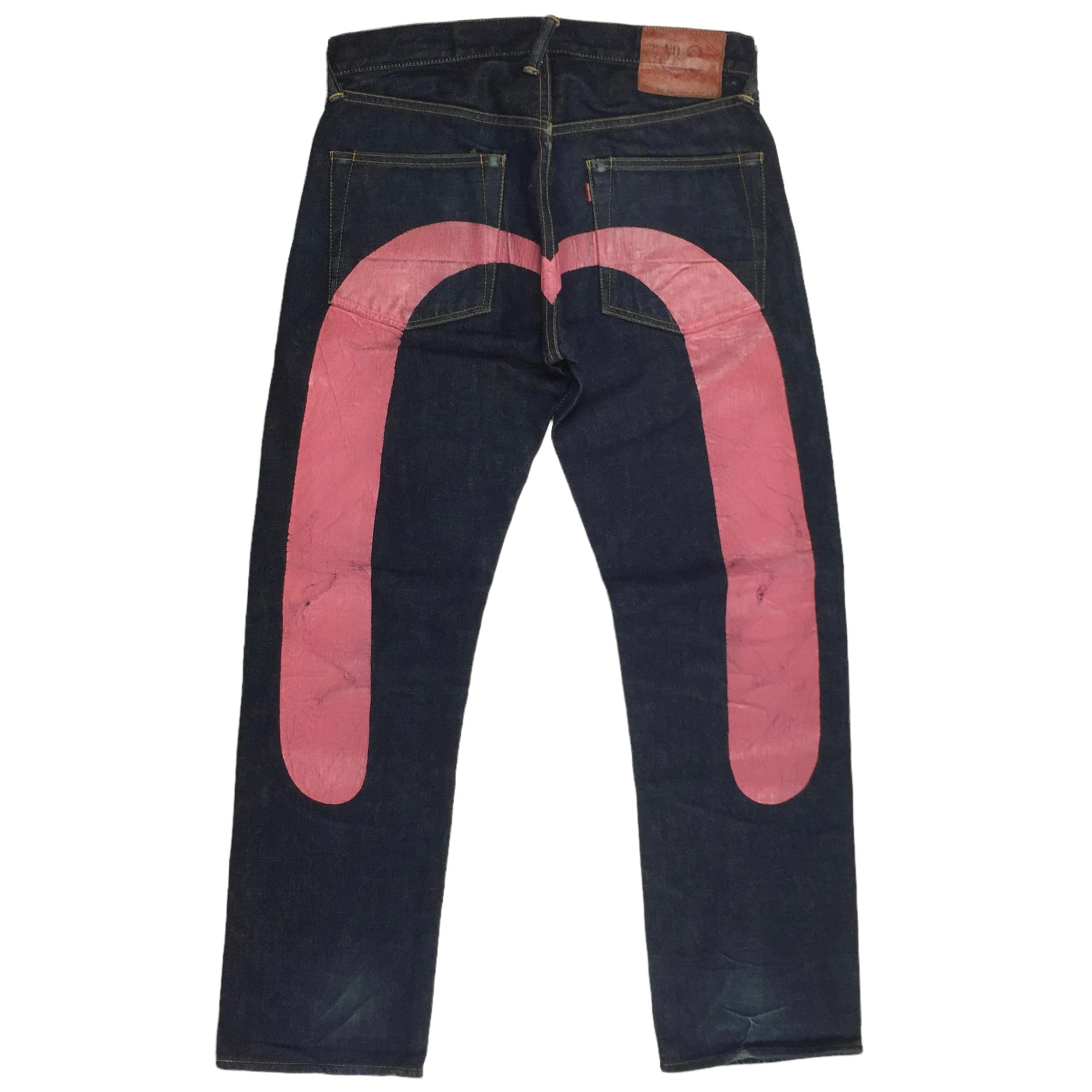 Evisu Diacock Pink Logo Denim Jeans Dukes Archive 6097