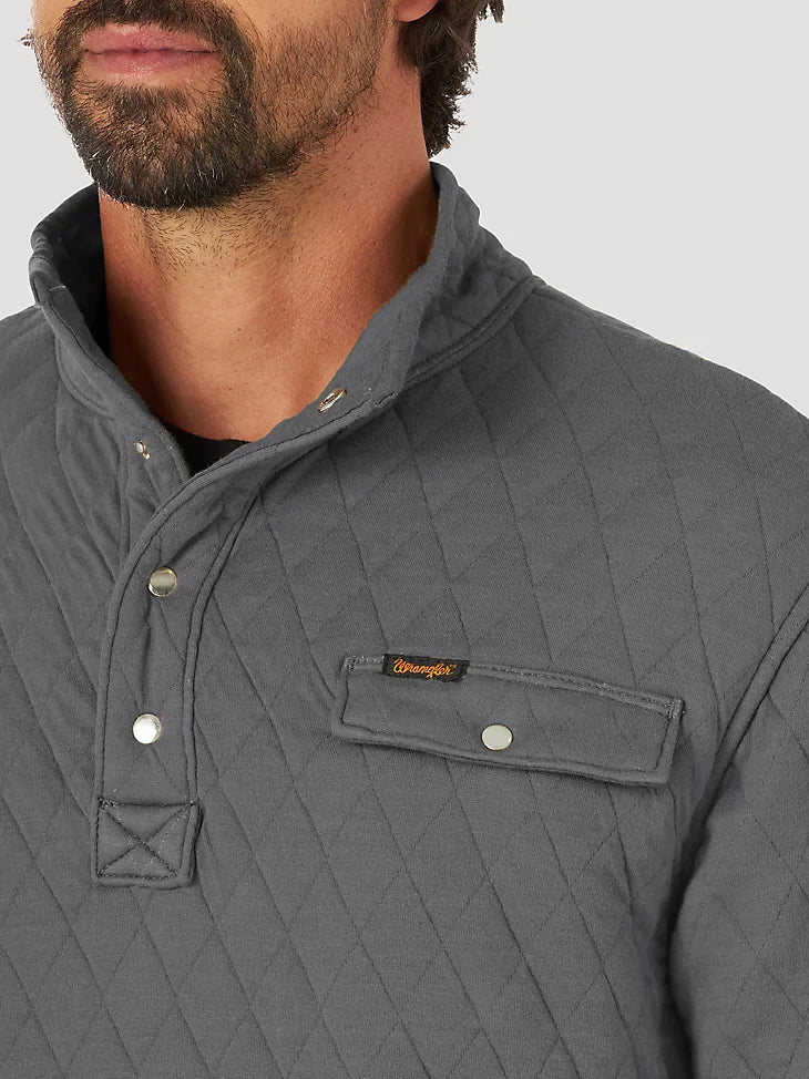 Wrangler Quilted 1/4 Snap Grey Pullover – Wiseman's Western