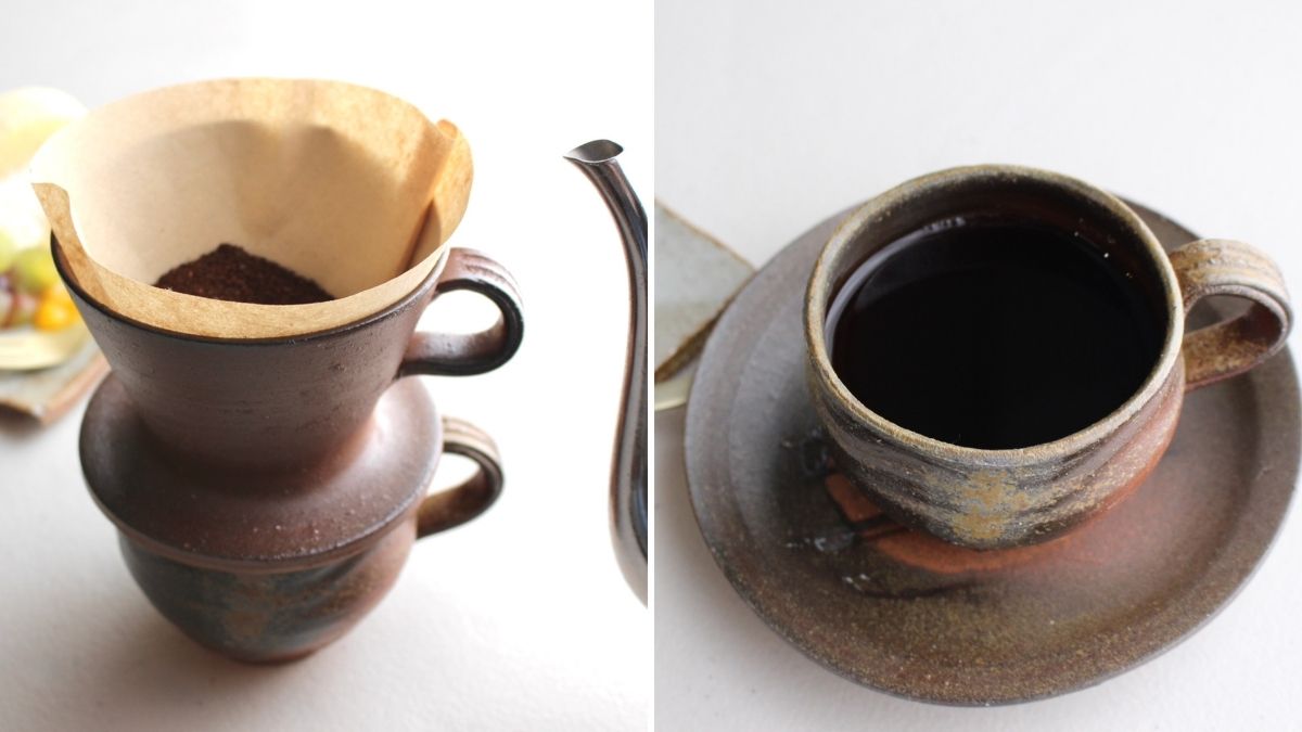 Bizen ware coffee drippers that make coffee taste great