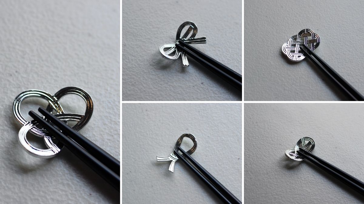 Hand-bendable chopstick rests that take advantage of the material's characteristics