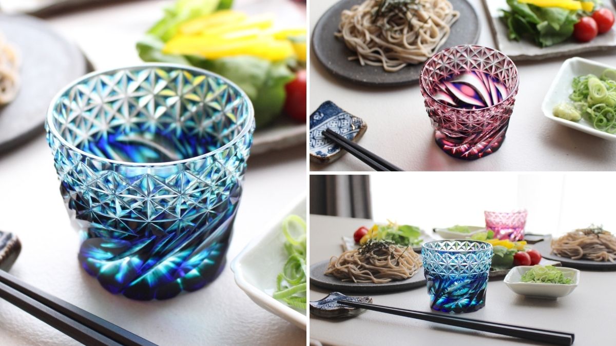 Fascinating with its beautiful shine! Satsuma faceted buckwheat noodle cup that makes your dining table gorgeous