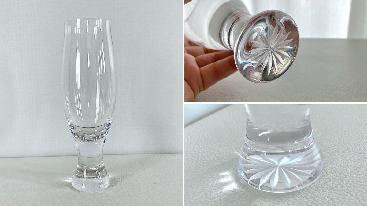 The chrysanthemum pattern is covered with light! A glass with an elegant depth of charm.