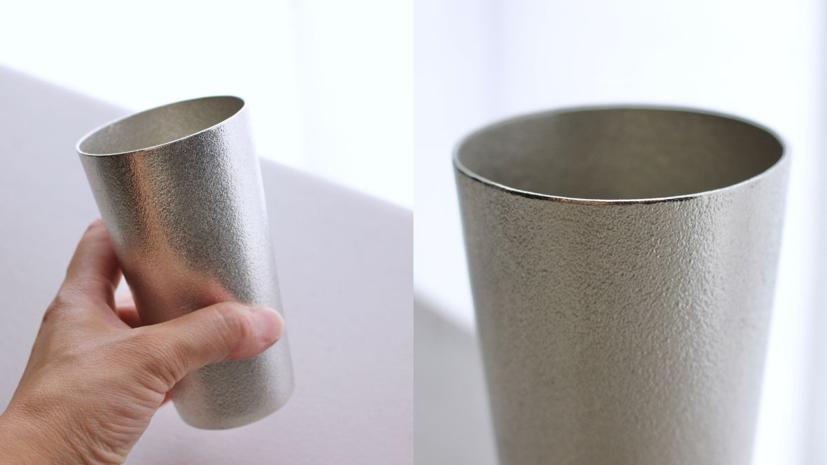 シンプルなデザインと絶妙なサイズ感が魅力の錫のビアカップ