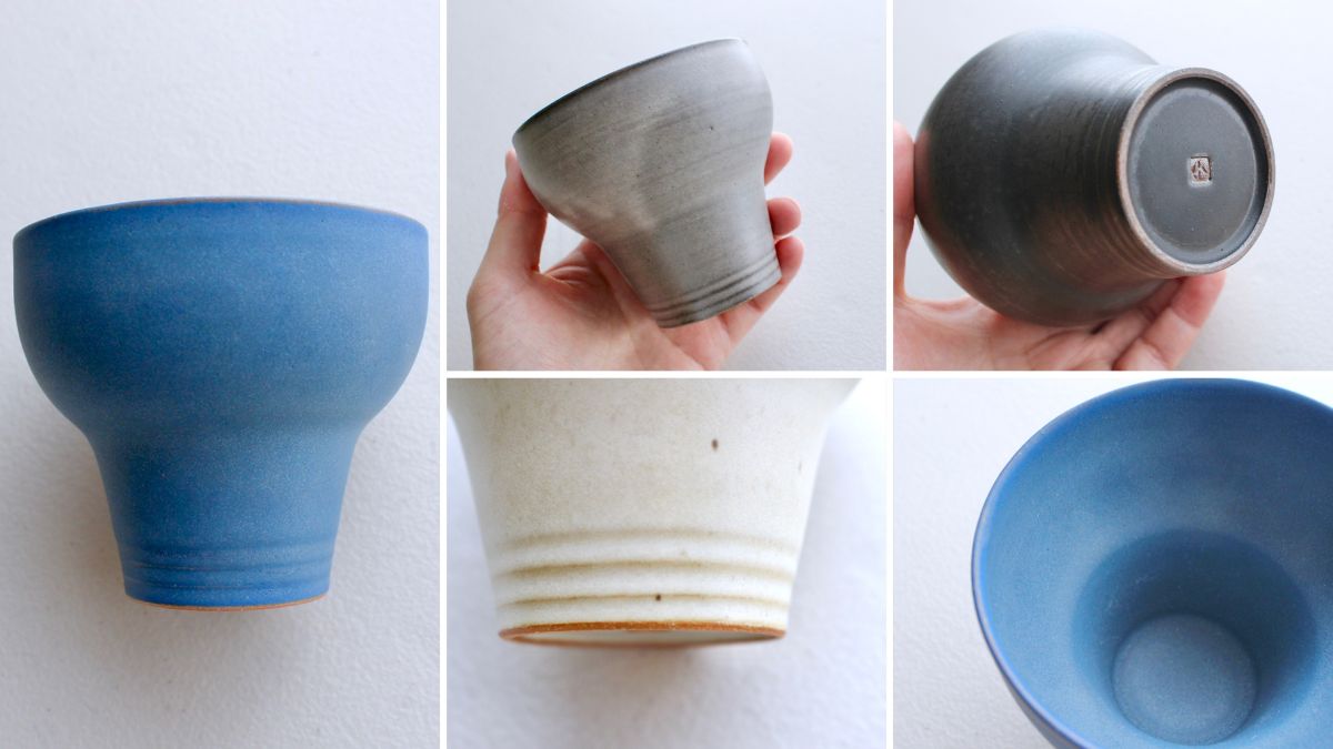 Kiyomizu-yaki cups with playful designs